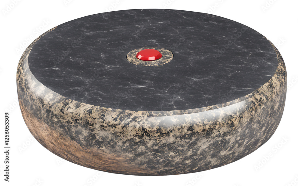 Aufkleber a modern curling stone with a polished granite finish, isolated on a empty plain background