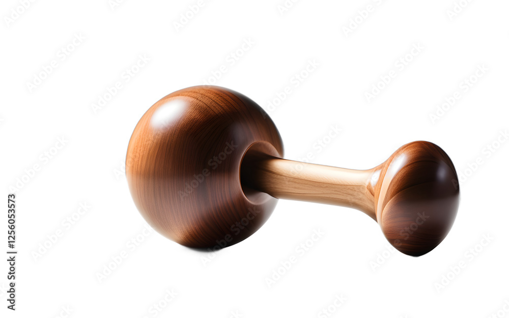 Poster a modern kendama with a polished wooden ball, isolated on a empty plain background