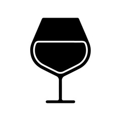 wine glass icon Flat symbol set outline
