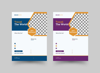 Corporate business flyer with two different colors in A4 size, editable vector template design and perfect for a creative professional business.