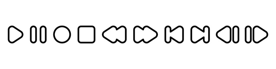 Media player icons collection. Video player icons. Cinema icon.