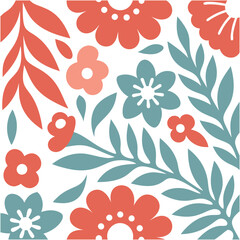 Floral Colorful fashionable Pattern on a white background.