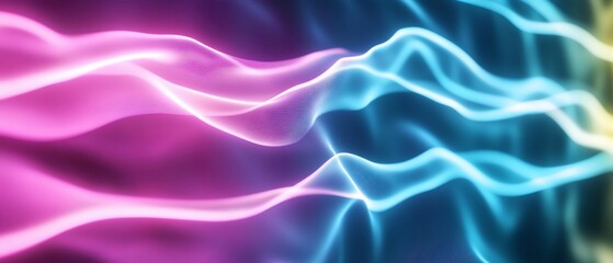 Obraz premium Abstract flowing light waves, vibrant colors, dark background, design use