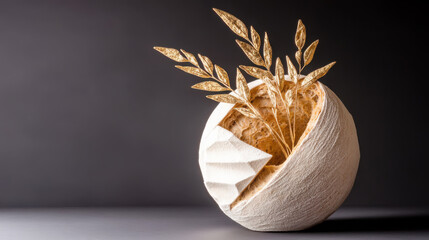 Abstract bread sculptures with geometric designs – artistic culinary creations