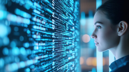 Futuristic ai language translation assistant in technology concept scene