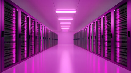 Advanced ai powered cybersecurity firewall with digital shield in modern data center
