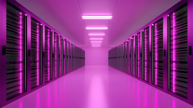 Advanced ai powered cybersecurity firewall with digital shield in modern data center - Powered by Adobe