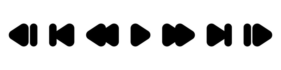 Media player icons collection. Video player icons. Cinema icon.