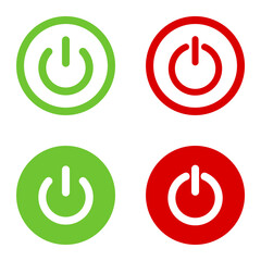 On-off icon. Set of power buttons.