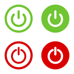 On-off icon. Set of power buttons.