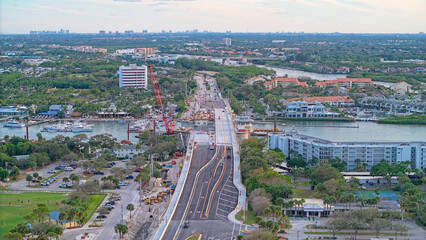 Fototapeta premium aerial view of US1 bridge construction