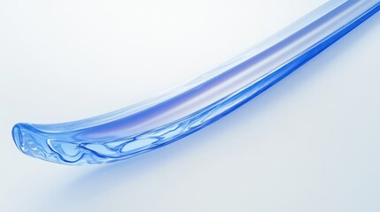 Naklejka premium A blue glass surface with light refraction, white background