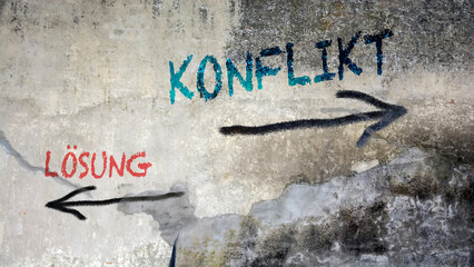 Signposts the direct way to conflict versus resolution