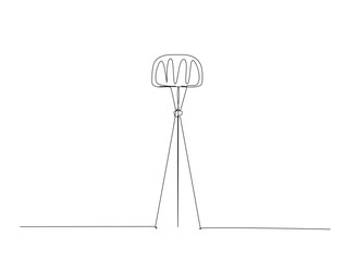 Continuous one line drawing of floor lamp design. Elegant floor lamp in single line draw illustration. Editable stroke.