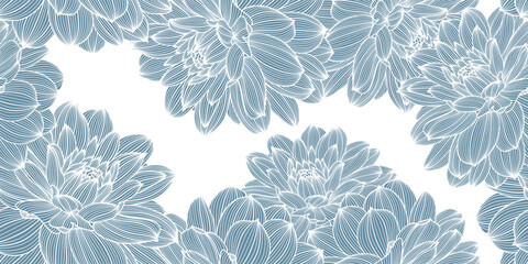 Seamless pattern with flowers dahlia.