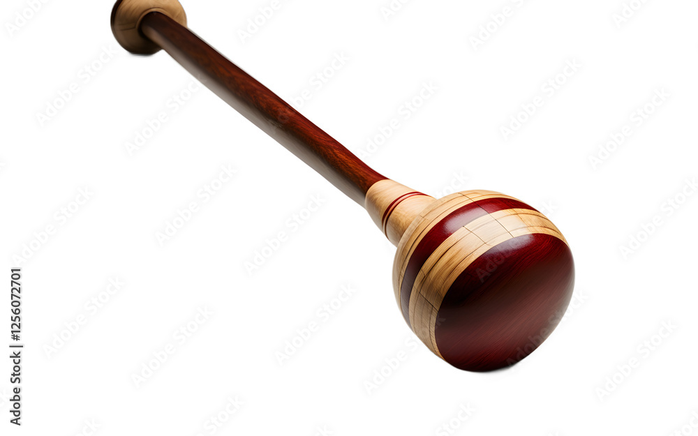 Poster a professional croquet mallet with a wooden handle, isolated on a empty plain background