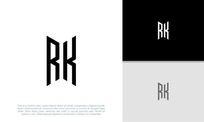 Initials RK logo design. Initial Letter Logo. Innovative high tech logo template.	
