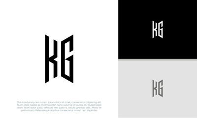 Initials KG logo design. Initial Letter Logo. Innovative high tech logo template.	
