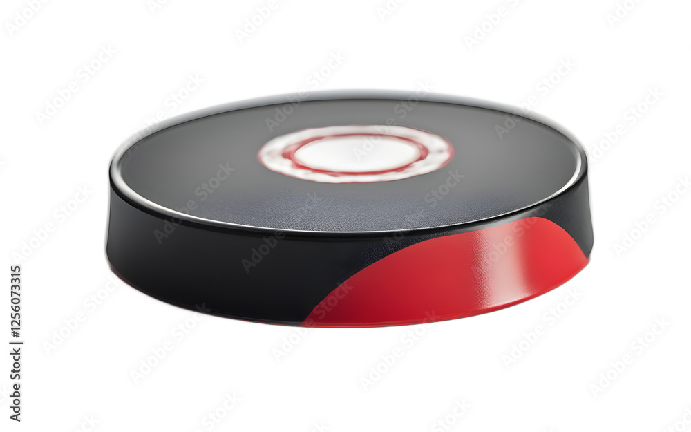 Aufkleber A professional roller hockey puck with a smooth surface, isolated on a empty plain background