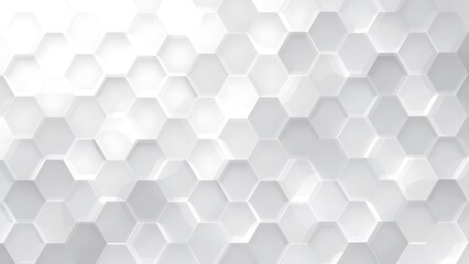 Fototapeta premium 3D Futuristic honeycomb mosaic white background. Realistic geometric mesh cells texture. Abstract white vector wallpaper with hexagon grid