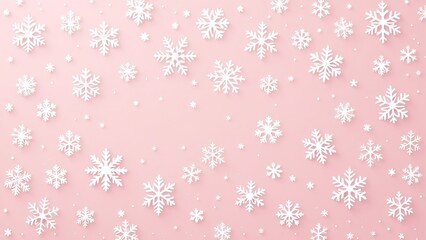Abstract Snowflakes seamless background. Subtle pattern with small hand-drawn white snowflakes and a blue backdrop. Winter holidays theme