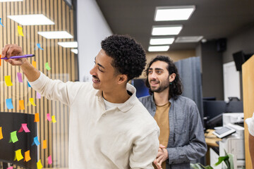 Young professionals in creative office brainstorming session