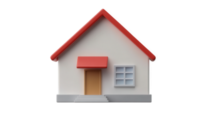 A small house with a red roof