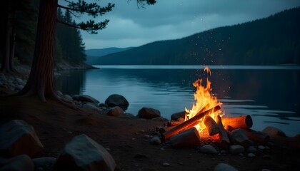 campfire in nature