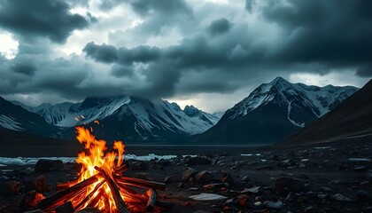 campfire in nature