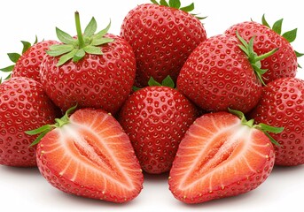 Strawberries isolated on white background