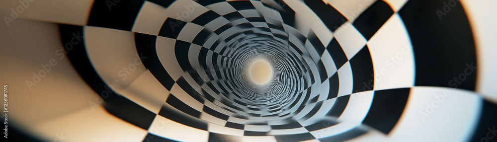 Poster dynamic squares create a spiral pattern on a vibrant background for visual impact