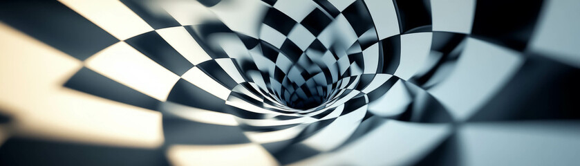 Spiraling squares create an intriguing visual pattern on a bright background for banners