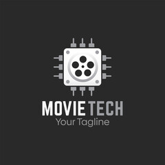 Movie Tech Logo Design Template. Good for Business, Agency, Community and Organization