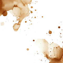 Mocha mousse watercolor splashes creating on transparent background, Generative AI