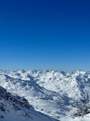 snow covered mountains val thorens alps