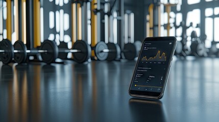 In a contemporary gym filled with various weights and exercise machines, fitness technology plays a crucial role in tracking and enhancing performance