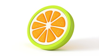 Playful lime green and orange vector brand icon of a health food brand on a bright white solid background