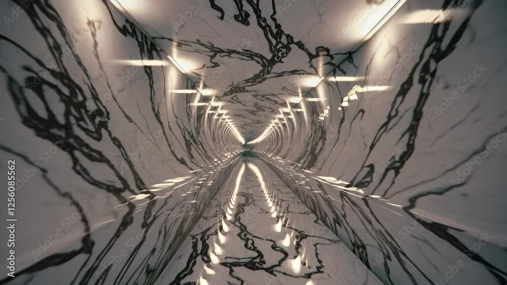 Aufkleber exploration of a mesmerizing tunnel featuring striking marble patterns and unique lighting effects i