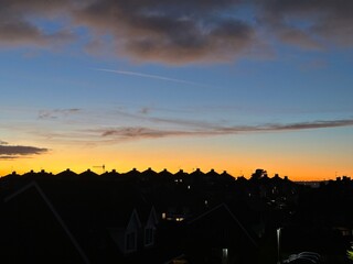 sunset over the city