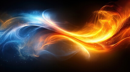 Abstract dual energy flow theme in blue and orange for creative design