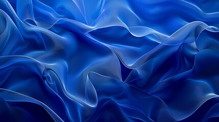 Obraz premium Flowing Blue Abstract Art with Gradient Effect