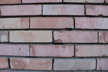 Close-up of pale crimson brick wall background