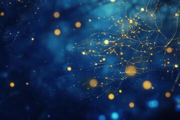 abstract visualization of interconnected thought patterns, featuring glowing neural networks against deep blue backdrop