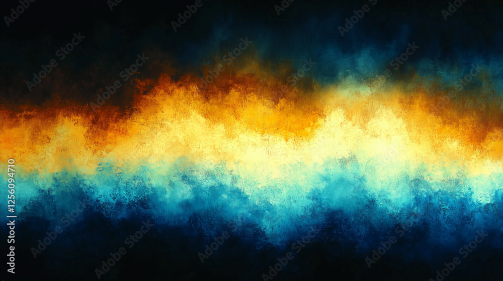 Wall mural vibrant abstract waves of color blending harmoniously in a dynamic gradient. generative ai