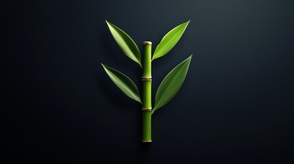 Obraz premium Bamboo Logo Design: Modern Minimalist Icon for Eco-Friendly Branding
