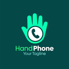 Hand Phone Logo Design Template. Good for Business, Agency, Community and Organization