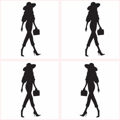 vector silhouettes of women