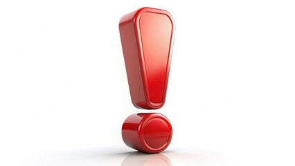 Red Exclamation Mark 3D Render