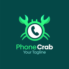 Phone Crab Logo Design Template. Good for Business, Agency, Community and Organization