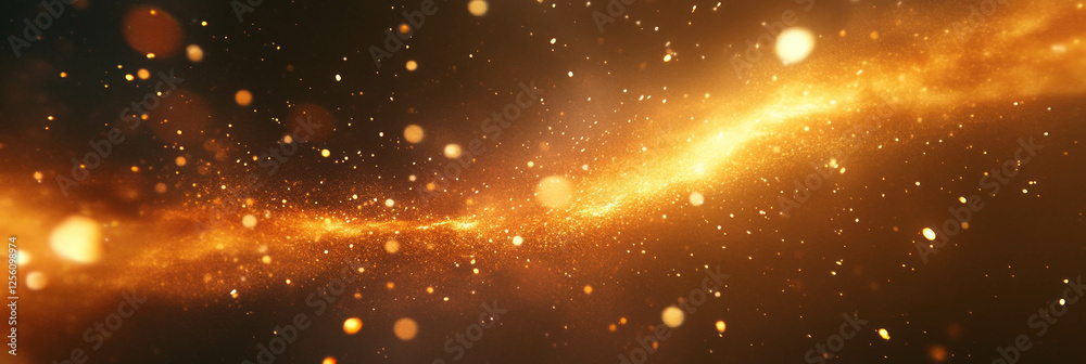 Poster dynamic burst of energy with abstract particles and light trails creating vibrant motion